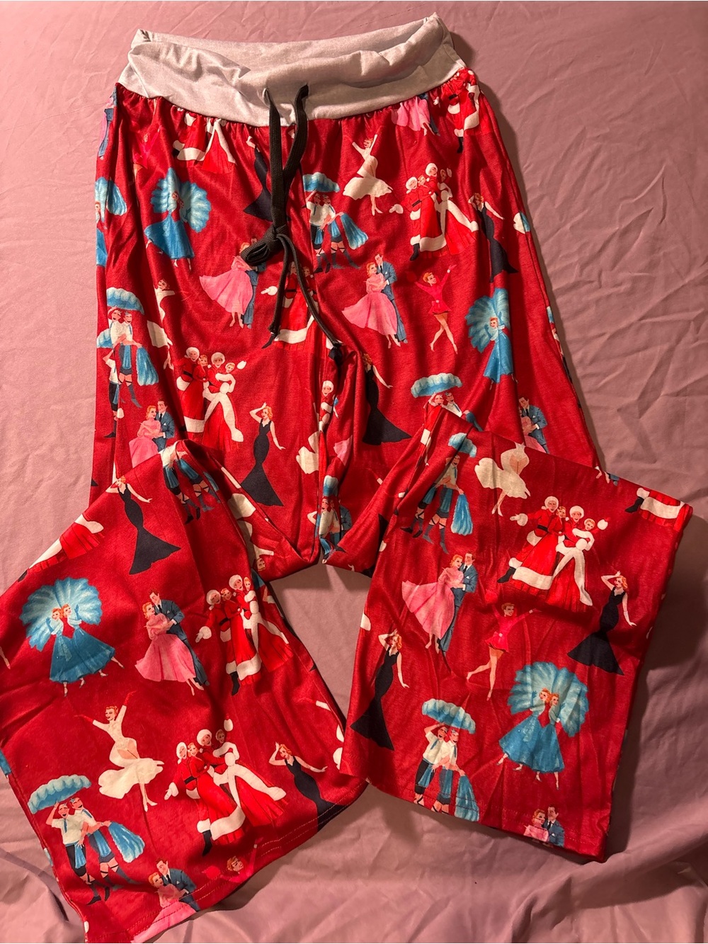 Women's Red Printed Dance-Scene Pajama Pants